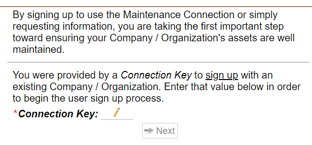 Connection Key Prompt